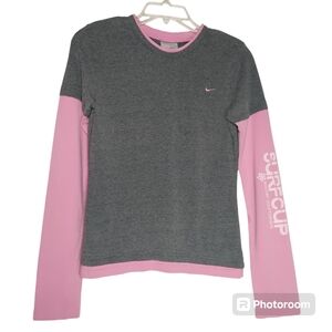 Gray and Pink Nike San Diego Surf Cup Mock Layered Tee
